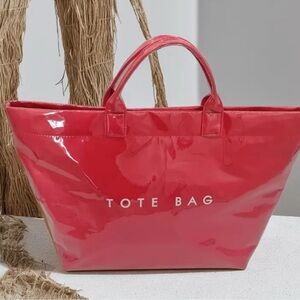 Glossy Red Tote Bag NWT